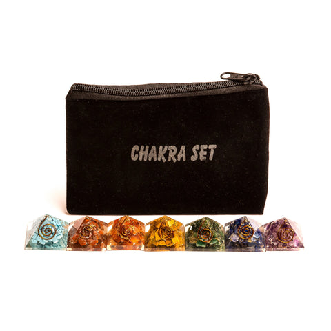 Image of Chakra Set Mini Orgone Pyramids