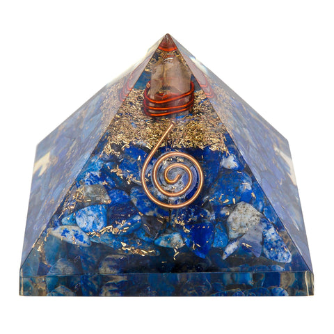 Image of 4 Inch Lapis Lazuli Orgone Crystal Pyramid