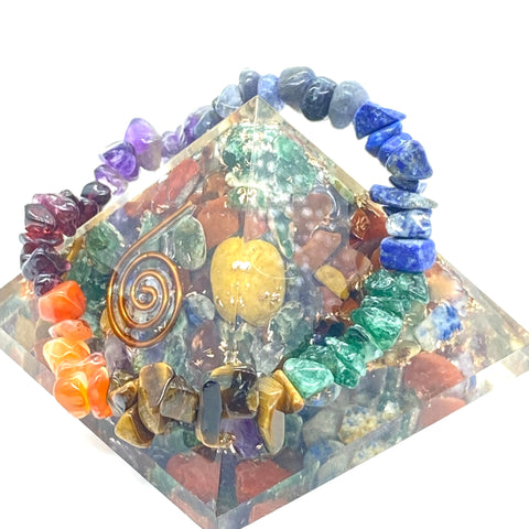 Image of Chakra Orgone Pyramid & Bracelet
