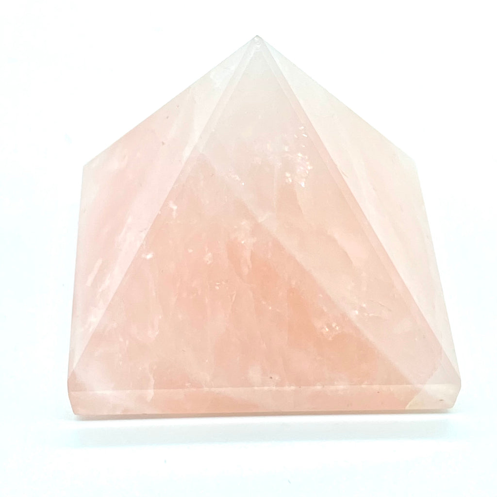 Solid Rose Quartz Pyramid & 3 Pocket Stones