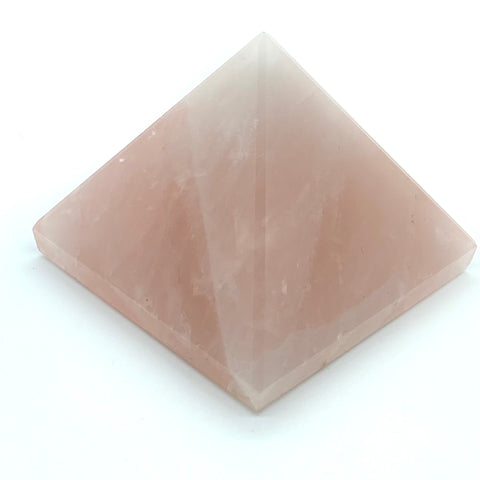Image of Solid Rose Quartz Pyramid & 3 Pocket Stones