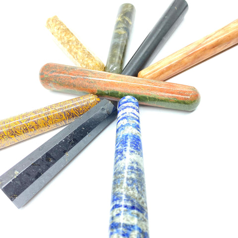 Image of TWO Energetically Chosen Solid Crystal Massage Wands