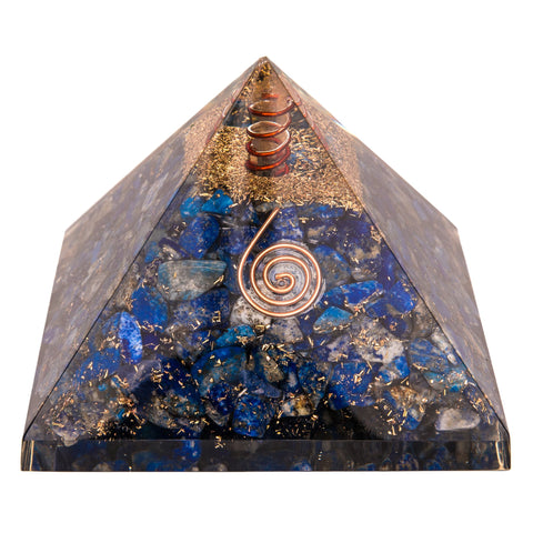 Image of 4 Inch Lapis Lazuli Orgone Crystal Pyramid
