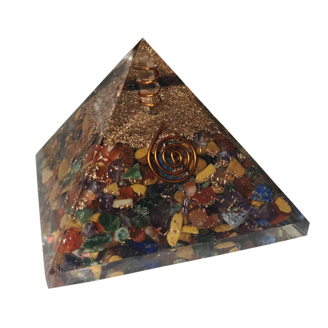 Mix Chakra Orgone Crystal Pyramid