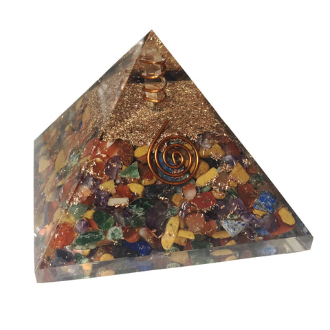 Image of Mix Chakra Orgone Crystal Pyramid